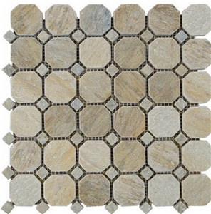 China Slate Mosaic Tile for Flooring, Walling, Covering, Patterns