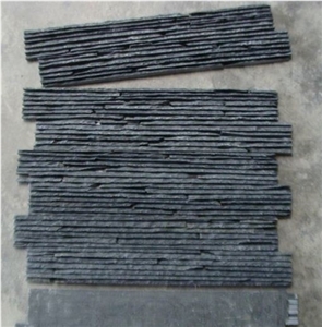 China Slim Black Slate Cultured Stone