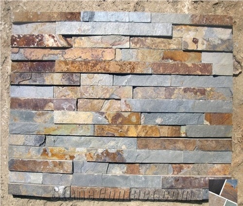 Multicolor Ledge Stone Slate Panel Cultured Stone