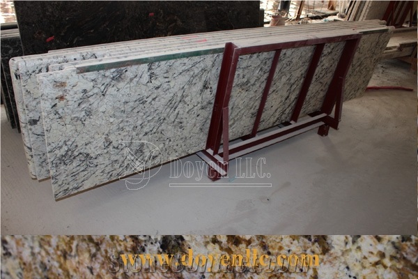 Brazil Snow White Granite Slabs for Kitchen Counter Top & Tiles