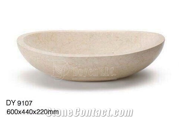 Cream Marfil Cheap Marble Bowls, Wholesale Stone Vessel Sinks, Distributed Farm Basins, Factory Nature Stone Sinks, Manufactured Cheap Square Wash Basins
