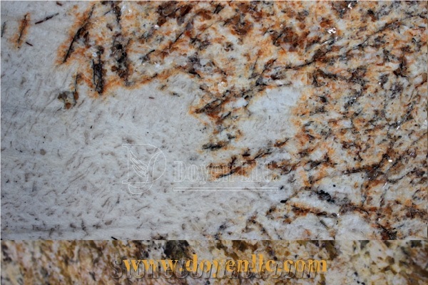 Snow Forest Brazil Granite Prefab Kitchen Countertops Laminated Full Bullnose Edge