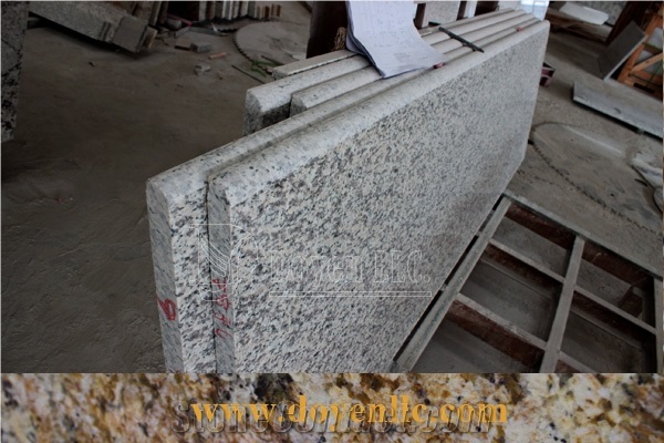 Tiger Skin White Cheap Granite Prefab Kitchen Countertops Wt Waterfall Edge