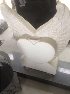 Carrara White Heart Shape Tombstone & Monument Design