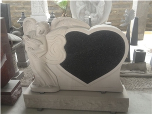 Shanxi Black Granite Angel Gravestone Custom Headstone