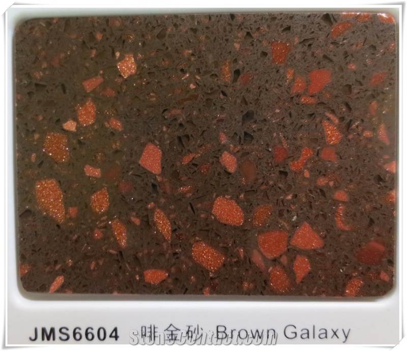 Brown Galaxy Luxury Quartz Stone Jms-6604