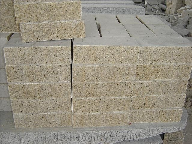 Cut to Size G682 Sunset Gold Granite Flamed Side Stone/Kerbstone/Floor Pavements