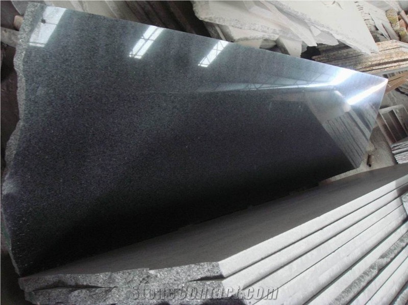 G654 Sesame Black Impala Black Granite Small Slabs For Kitchen