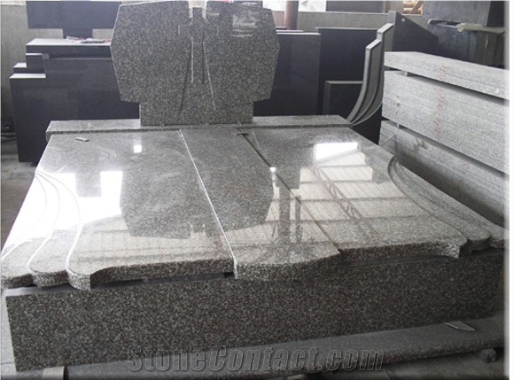 G664 Granite Hungary Style Tombstone for Cemetery ,Luoyuan Red & Pink Granite Headstone