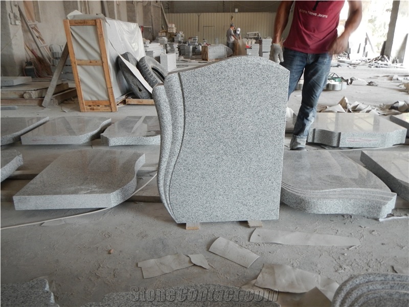 G603 Granite Gravestone & Headstone,Chinese Grey Granite Romanian Style Gravestone & Headstone