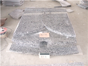 G629 Wave Flower Gravestone & Headstone,Spary White Granite