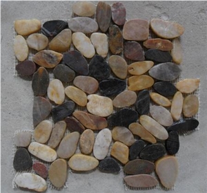 Mixed Flat-Split Pebble Tile,Mesh Pebble Tile,Mixed Pebble Mesh Stone