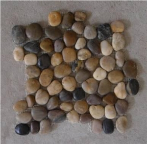Mixed Pebble Tile,Mesh Pebble,River Wash Stone