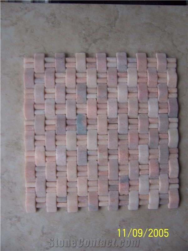 Polished Marble Mosaic,China Pink Mosaic