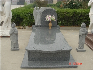 Snow Black Granite Gravestone & Headstone,China Black Granite