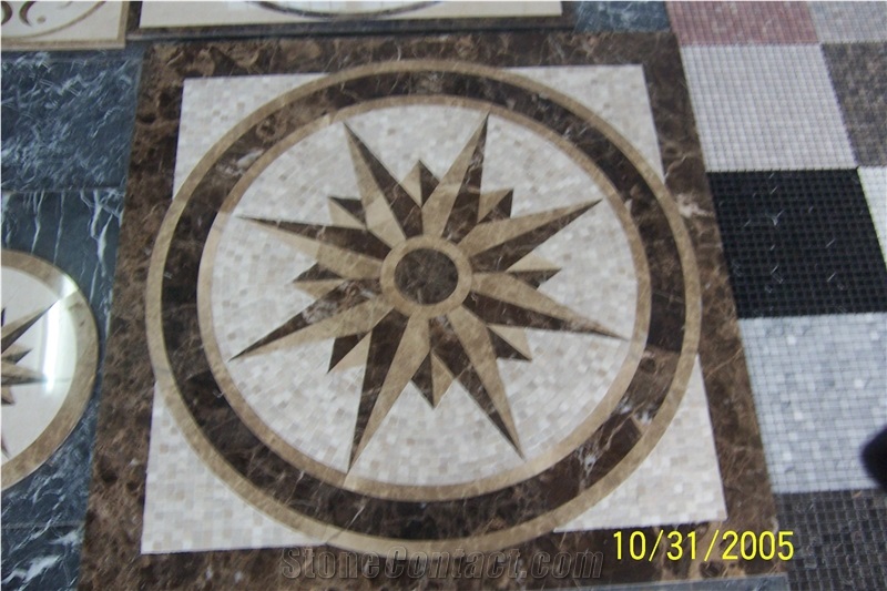 Square Waterjet Medallions(Wm08),Marble Medallions