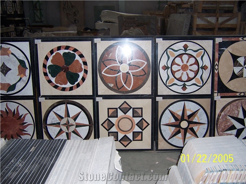 Square Waterjet Medallions(Wm08),Marble Medallions