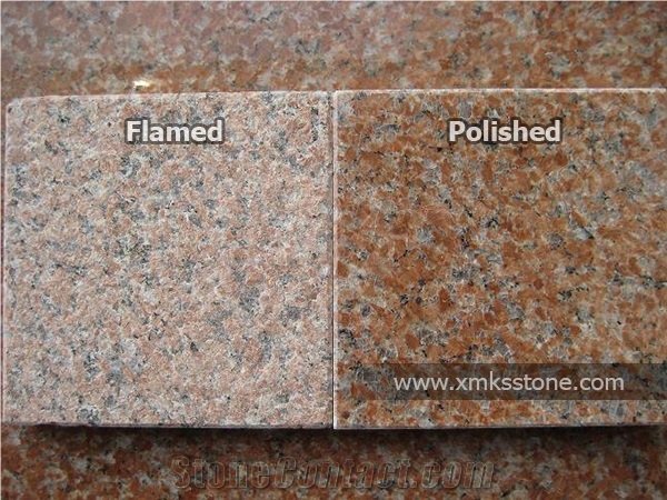 G386 Peninsula Red Stone Island Red Granite Thin Tiles, Cut to Size, Polished/Flamed