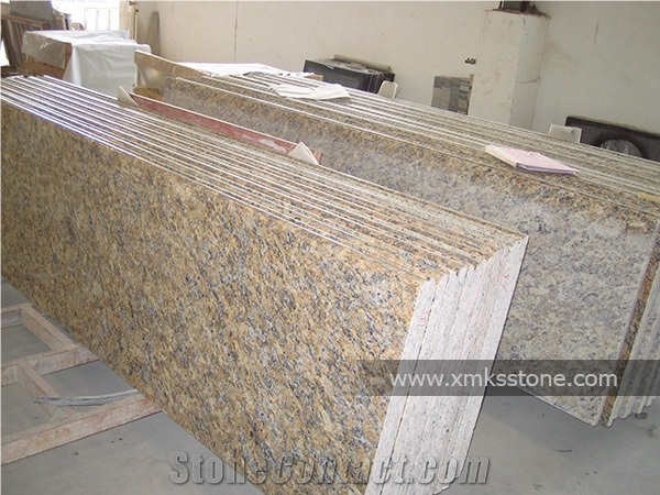 Giallo Santa Cecilia Granite Kitchen Countertop, Custom Countertop, Engineering Countertop