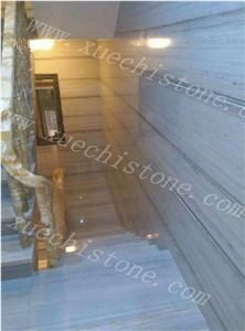 Cheap White Marble for Crystal Wood Grain Stair Tiles