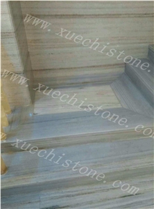 High Quality Crystal White Wood Grain Marble Stairs & Steps