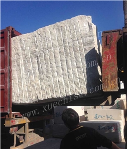 New China White Marble, Crystal Wood Grain Marble Block