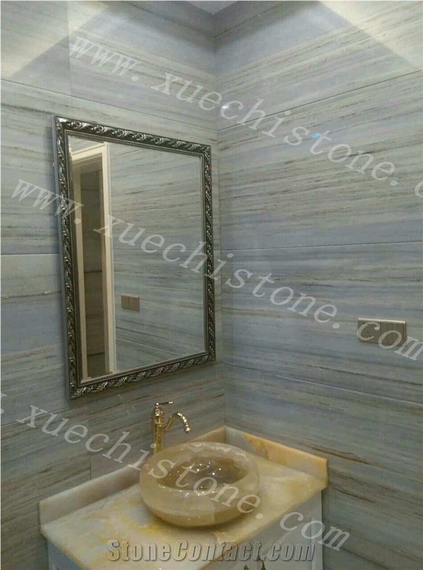 Popular White Wood Marble for Walling Tiles