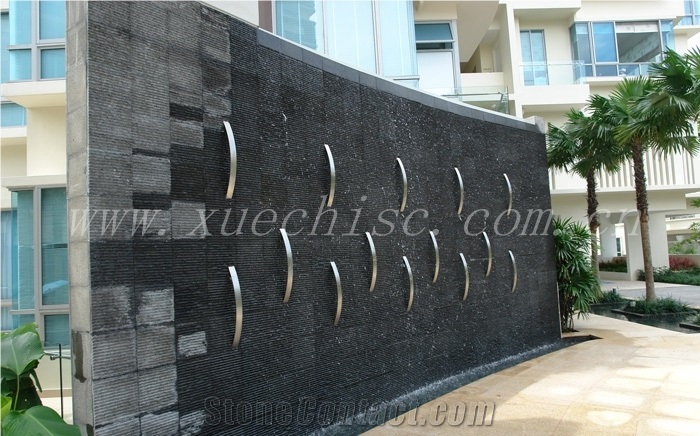 Shanxi black granite tile water features