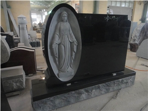 China Black Granite Headstone & Tombstone,Absolute Black Granite Monument
