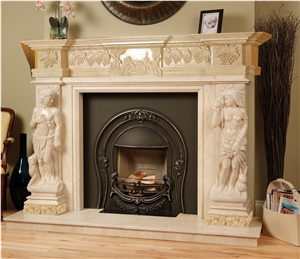Hand Carved Marble Fireplace China Beige Fireplace Health Modern Style
