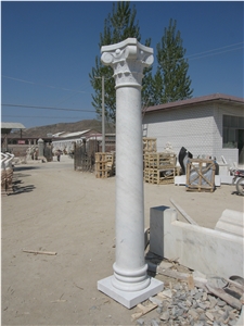 White Marble Solid Column
