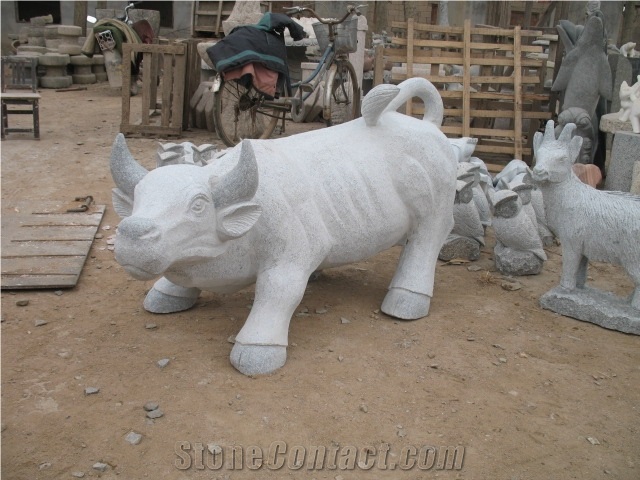 China Grey Granite Animal Sculpture