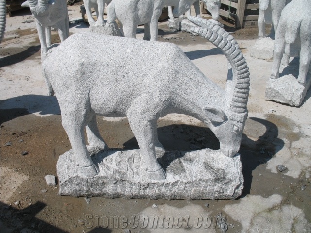 China Grey Granite Animal Sculpture