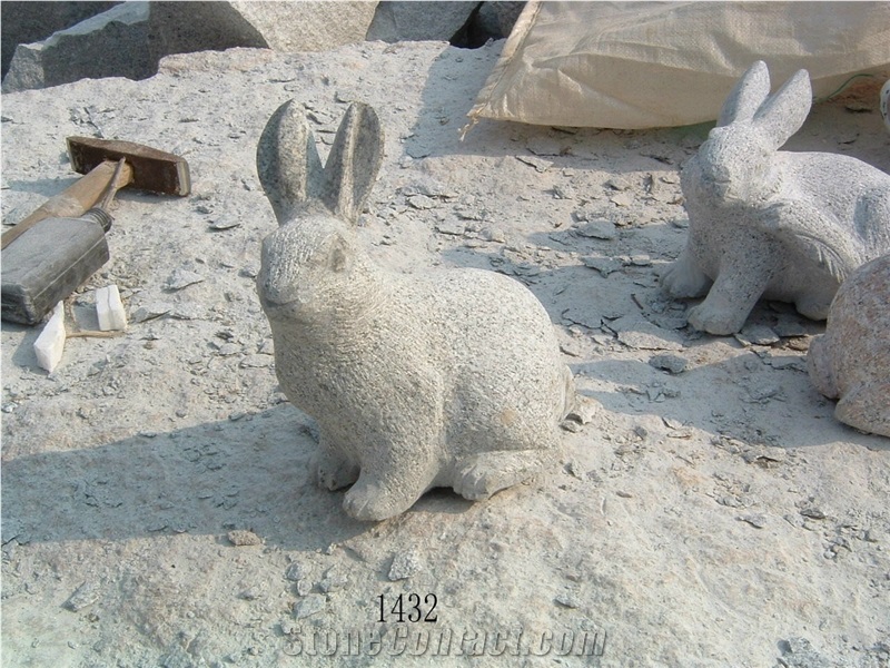 China Grey Granite Rabbit Sculpture & Statue