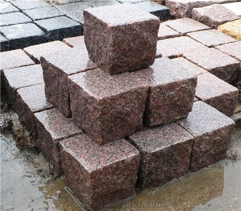 G354 Red Granite Paving Cube Stone