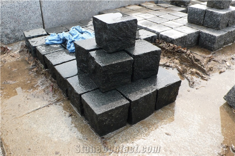 G399 Dark Grey Granite Paving Cubes