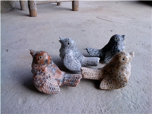 Grey Granite Birds Sculpture