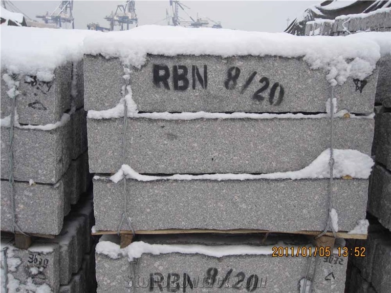 Road Stone Natural Light Grey G375 Granite Kerbstone