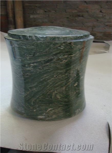 Wz-U-002, Green Granite Urn, Vase & Bench