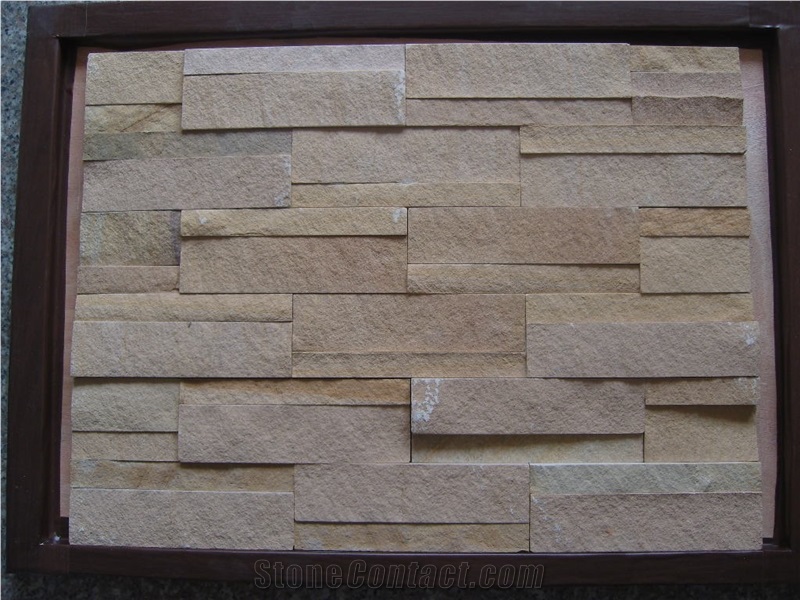 Best Selling Chinese Cultural Stone Wall Veneers, Sandstone Wall Cladding Panel, Stacked Stone Veneers