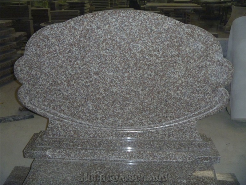Pink G664 Granite Tombstone,China Granite Monument,Double Monuments,Engraved Gravestone