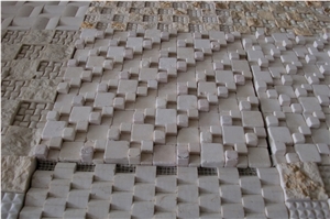 Wall Mosaic Tile,Split Face Mosaic Tile,White Marble Mosaic Tile,Mosaic Pattern