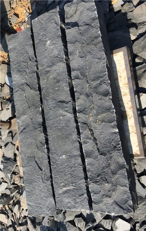 Chinese Black Basalt with Natural Surface,Black Lava Stone Kerbstone
