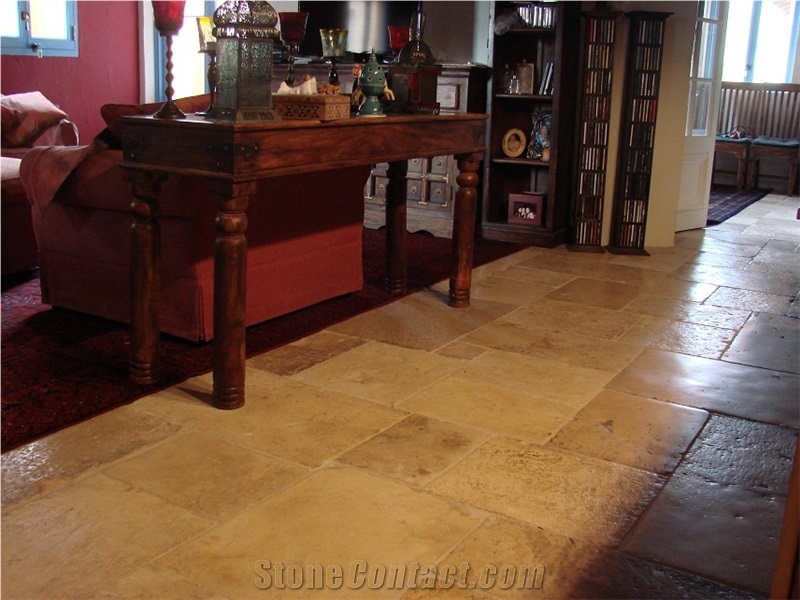 Antique Dalle De Bourgogne French Limestone, Antique French Limestone Flooring