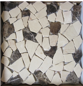 Vj-Mbp004 Broken Pieces Stone Mosaic,Black Wooden Mosaic,Irregular Mosaic,Chipped Mosaic