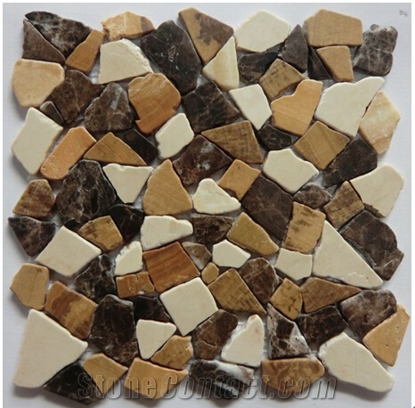 Vj-Mbp004 Broken Pieces Stone Mosaic,Black Wooden Mosaic,Irregular Mosaic,Chipped Mosaic