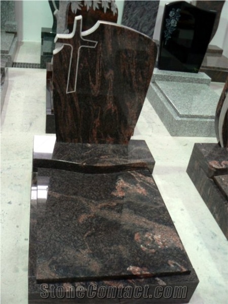 Himalayan Blue Granite Tombstones & Monuments,Polished Indian Granite Western Style Cross Tombstones & Monuments