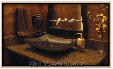 Imperial Brown Granite Vanity Top,Brazil Brown Granite Kitchen & Bathroom Sinks & Basins