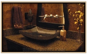 Imperial Brown Granite Vanity Top,Brazil Brown Granite Kitchen & Bathroom Sinks & Basins