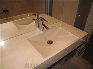 Moca Creme Limestone Sinks & Basins,Portugal Beige Limestone Vanity Top